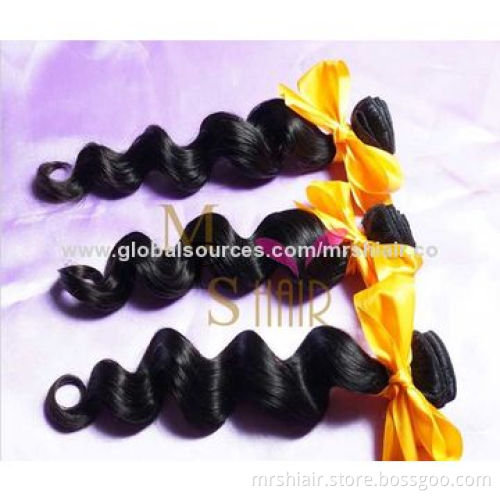 New Arrival Products 6A Queen Hair Brazilian More Wavy Loose Curl Virgin Hair Weave, No Tangle 12"-2